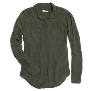 Madewell Cargo Silk Button-Up: Size XS